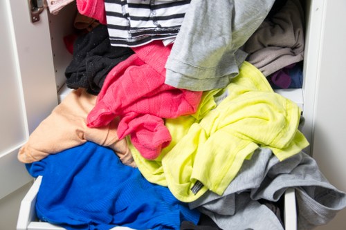 Furniture ready for donation at a charity partner location